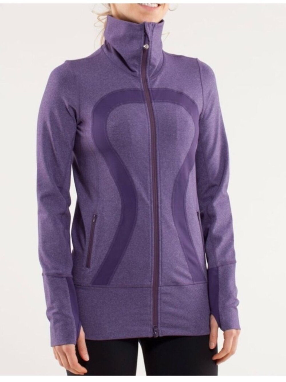 Lululemon Athletica In Stride Jacket Purple Full Zip Long Sleeve Size 4